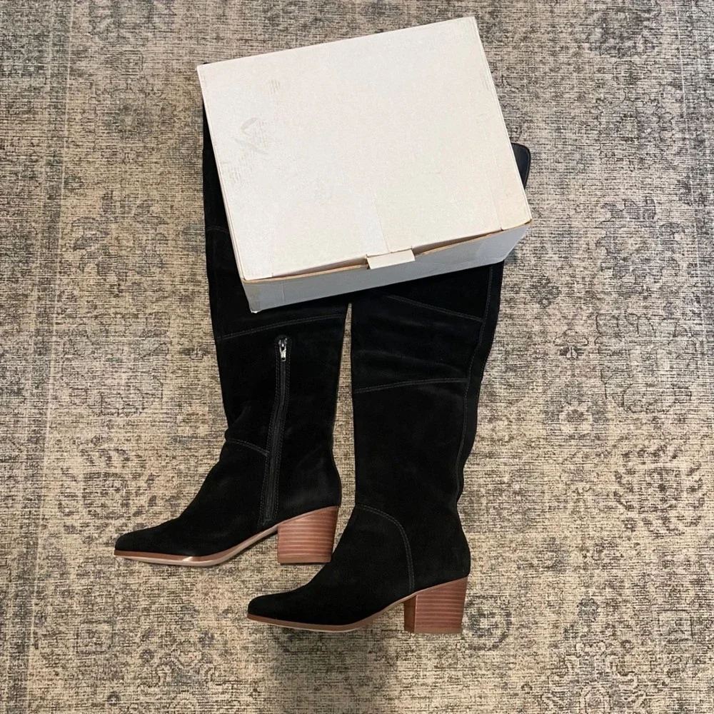 Sole Society Melbourne‎ Suede Over The Knee Boots Black Women's Size 7.5 NIB